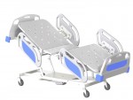 Кровати медицинские функциональные трехсекционные КМФТ140-«МСК» электрические, со спинками и ограждениями из пластика или дерева (МСК-2140)